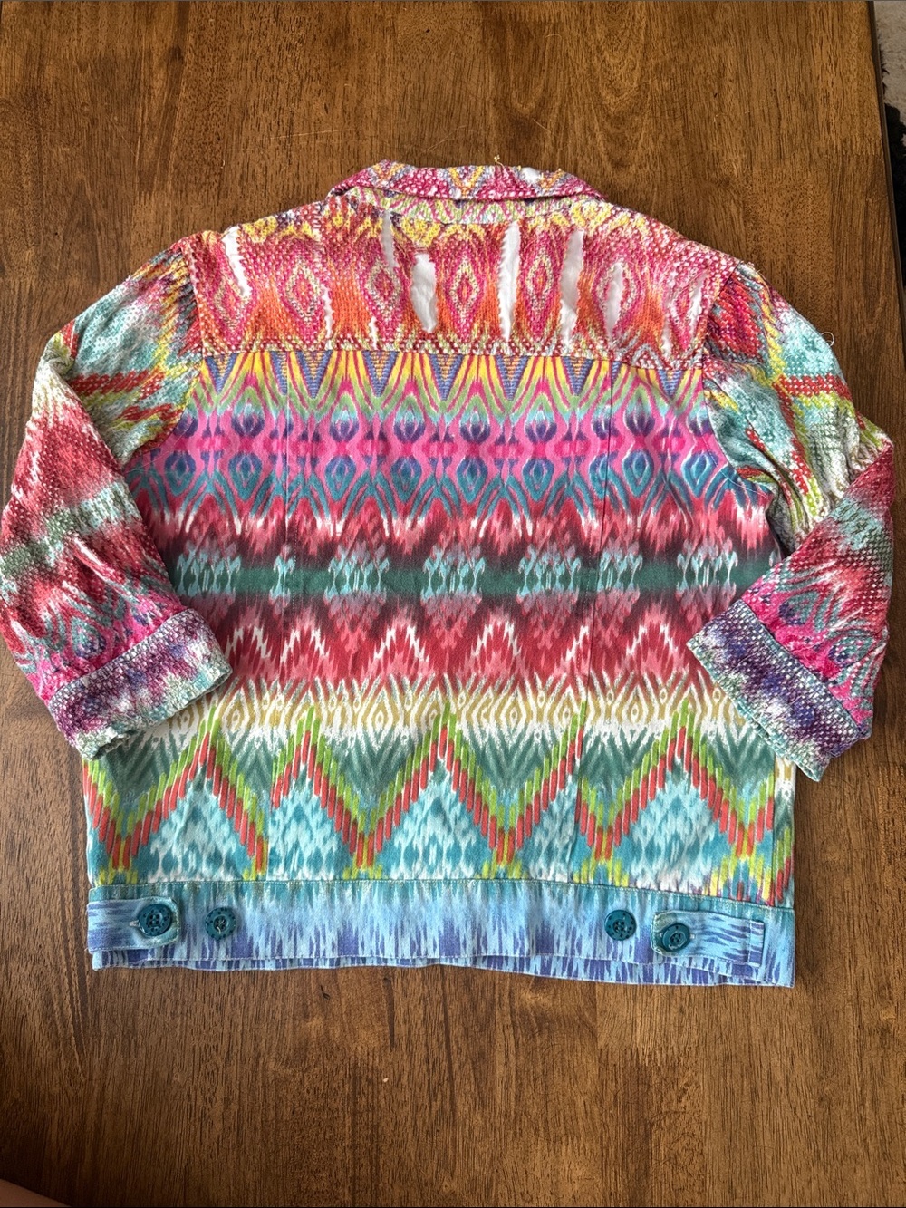 Life Style Multi-Colored Patterned Jacket Size S - Picture 3 of 3